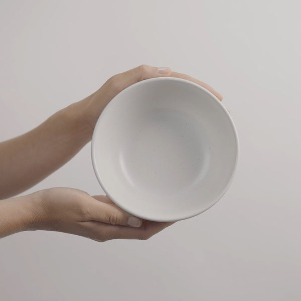 4 piece white stoneware ceramic cereal dessert bowls