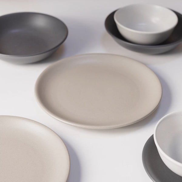 4 piece mixed colour stoneware ceramic dinner sets