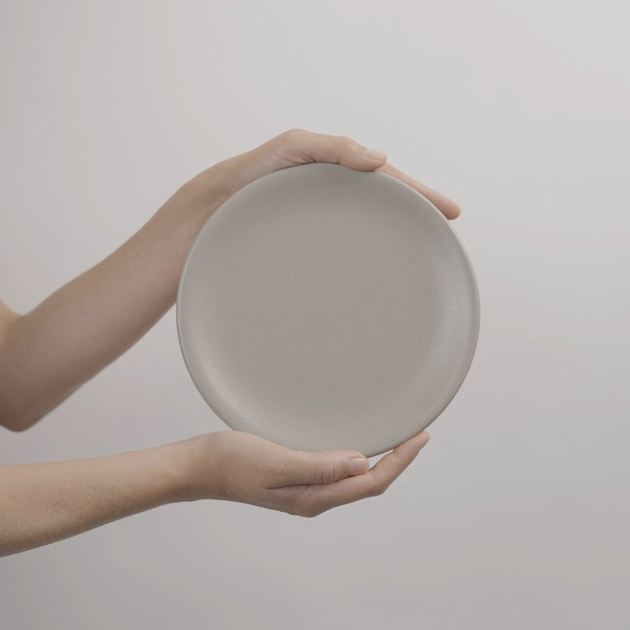 4 piece beige stoneware ceramic side plates