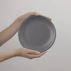 4 piece grey stoneware ceramic side plates