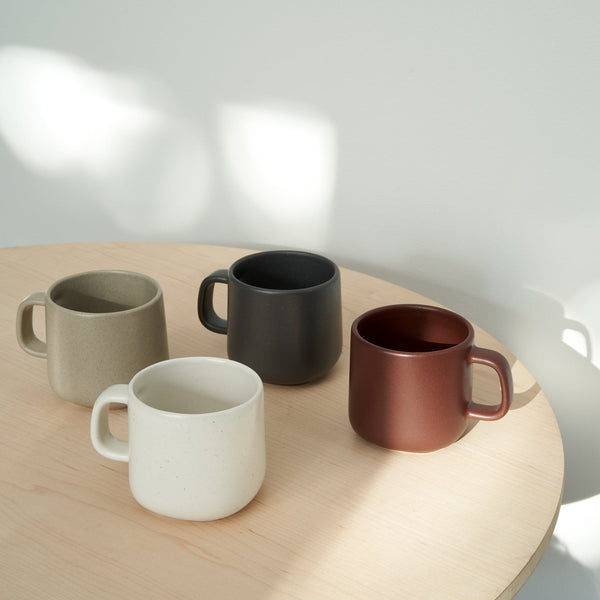 4 piece mixed colour stoneware ceramic coffee tea mugs