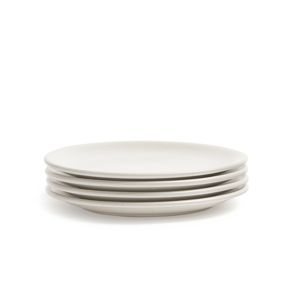 4 piece white stoneware ceramic side plates