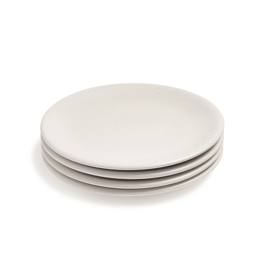 4 piece white stoneware ceramic side plates