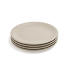 4 piece beige stoneware ceramic side plates