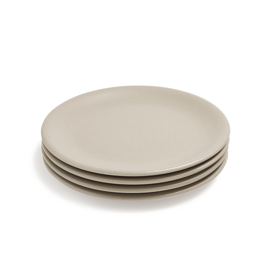 4 piece beige stoneware ceramic side plates