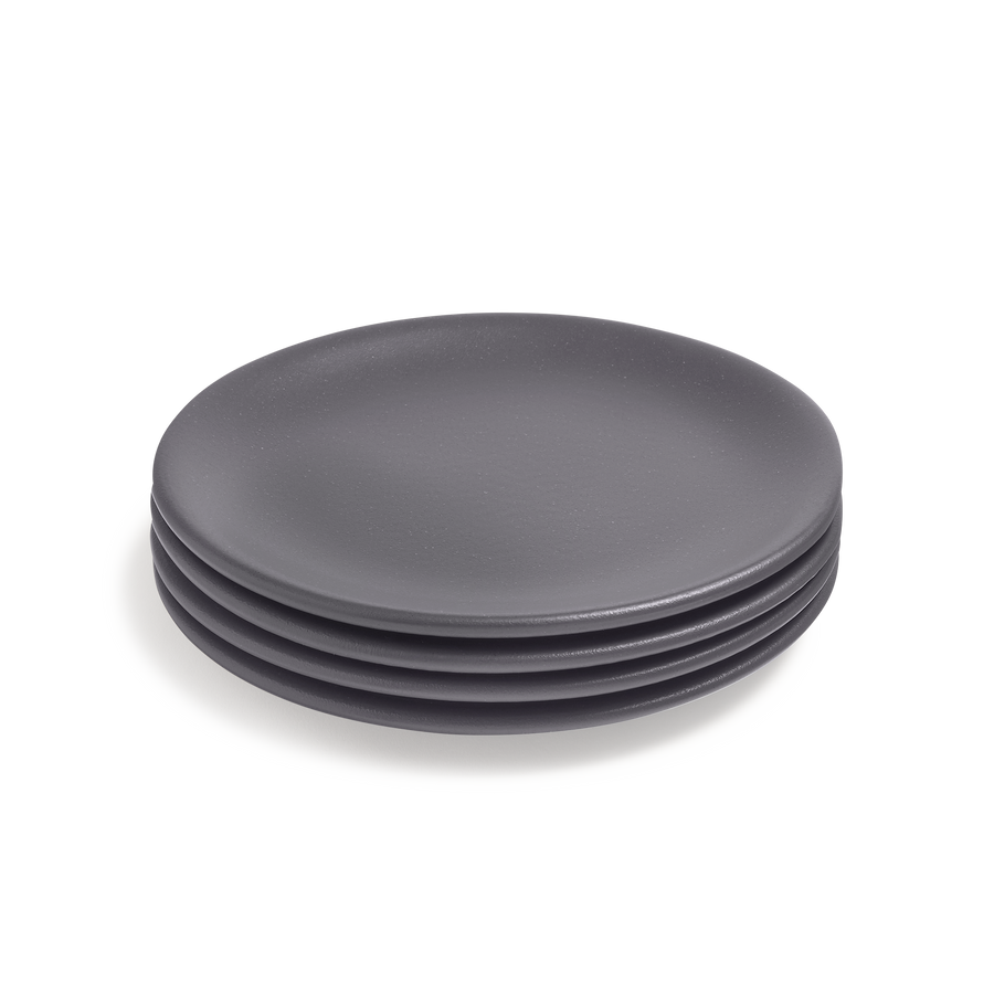 4 piece grey stoneware ceramic side plates