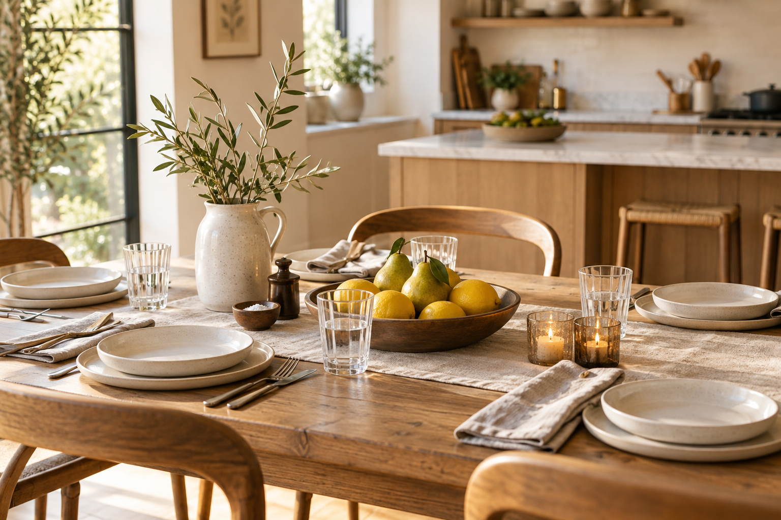 Warm Home Smarten table setting with ceramic plates